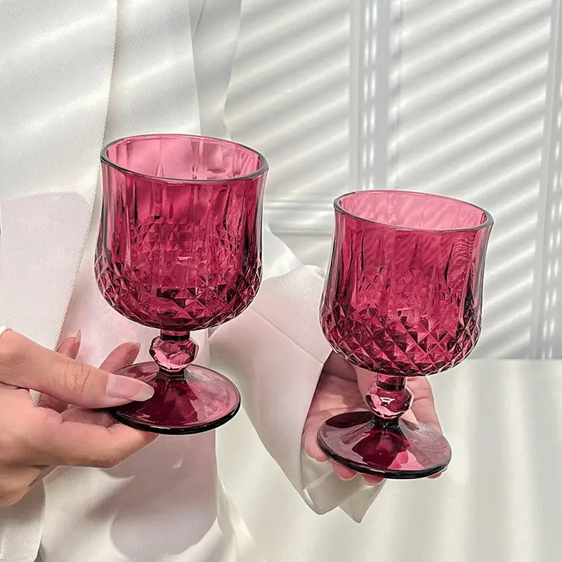 2pcs 190ml Vintage Rose Red Cocktail Glassware