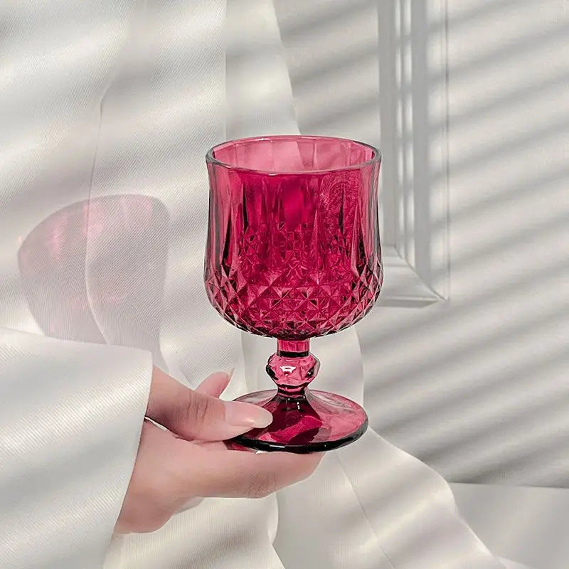 2pcs 190ml Vintage Rose Red Cocktail Glassware